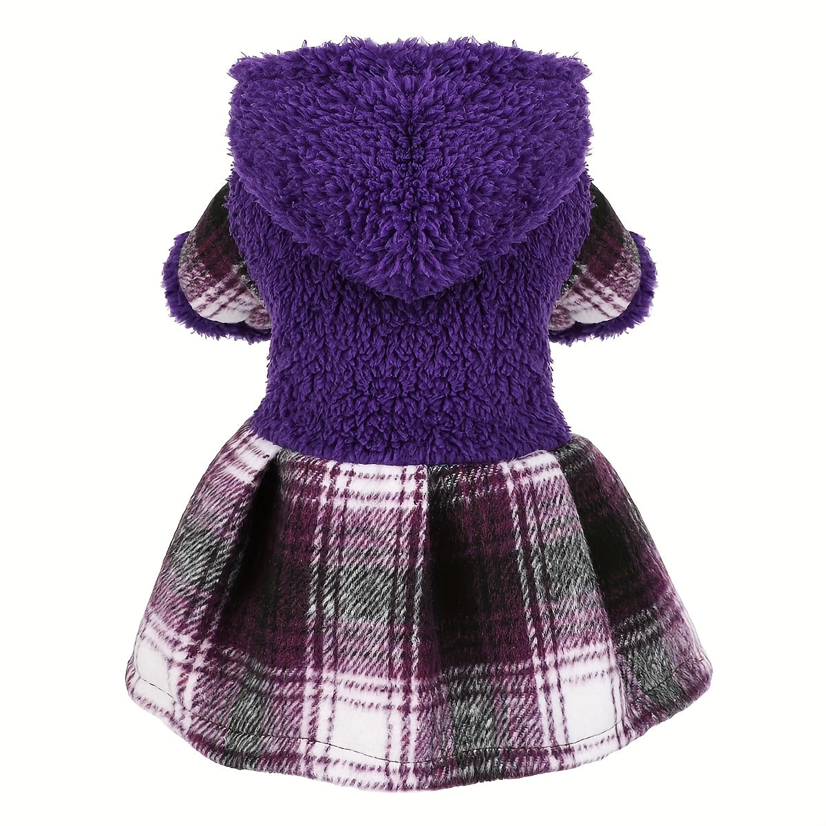 Winter Dog Sweater - Fleece Hooded Plaid