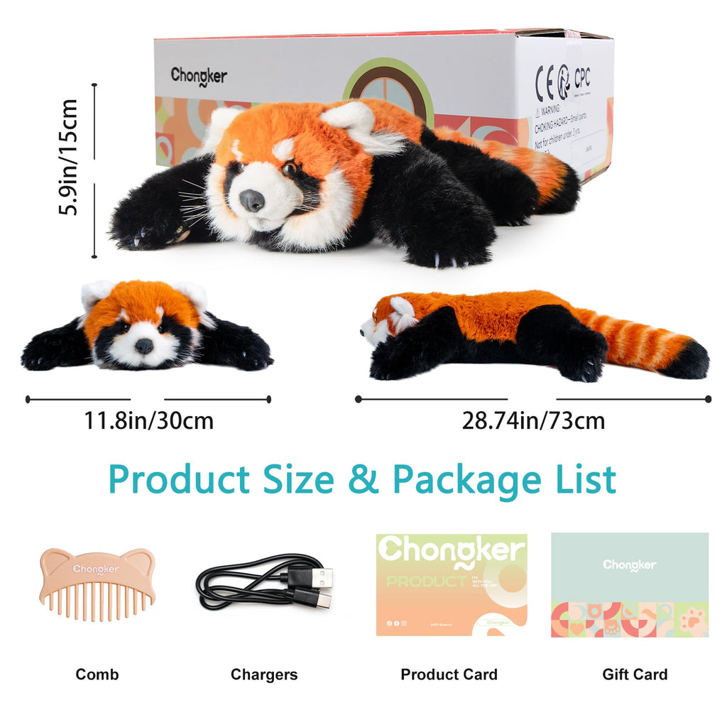 Breathing Red Panda Plush – Lifelike Calming Toy Gift