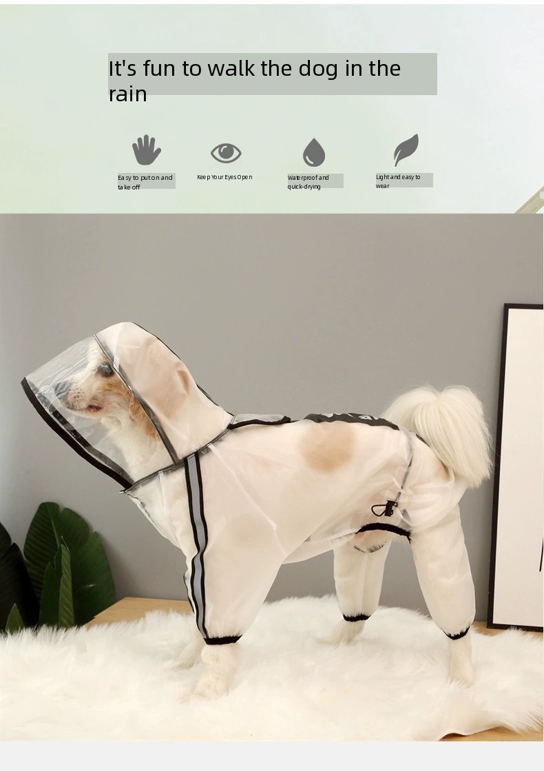 Dog Raincoat - Waterproof Dog Jacket Dog Rain Jacket