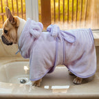 Dog Bathrobe - Soft Absorbent Pet Robe with Hood