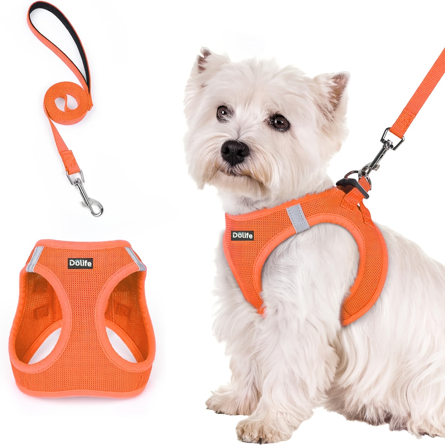 Reflective Mesh Dog Harness - Step-In Design