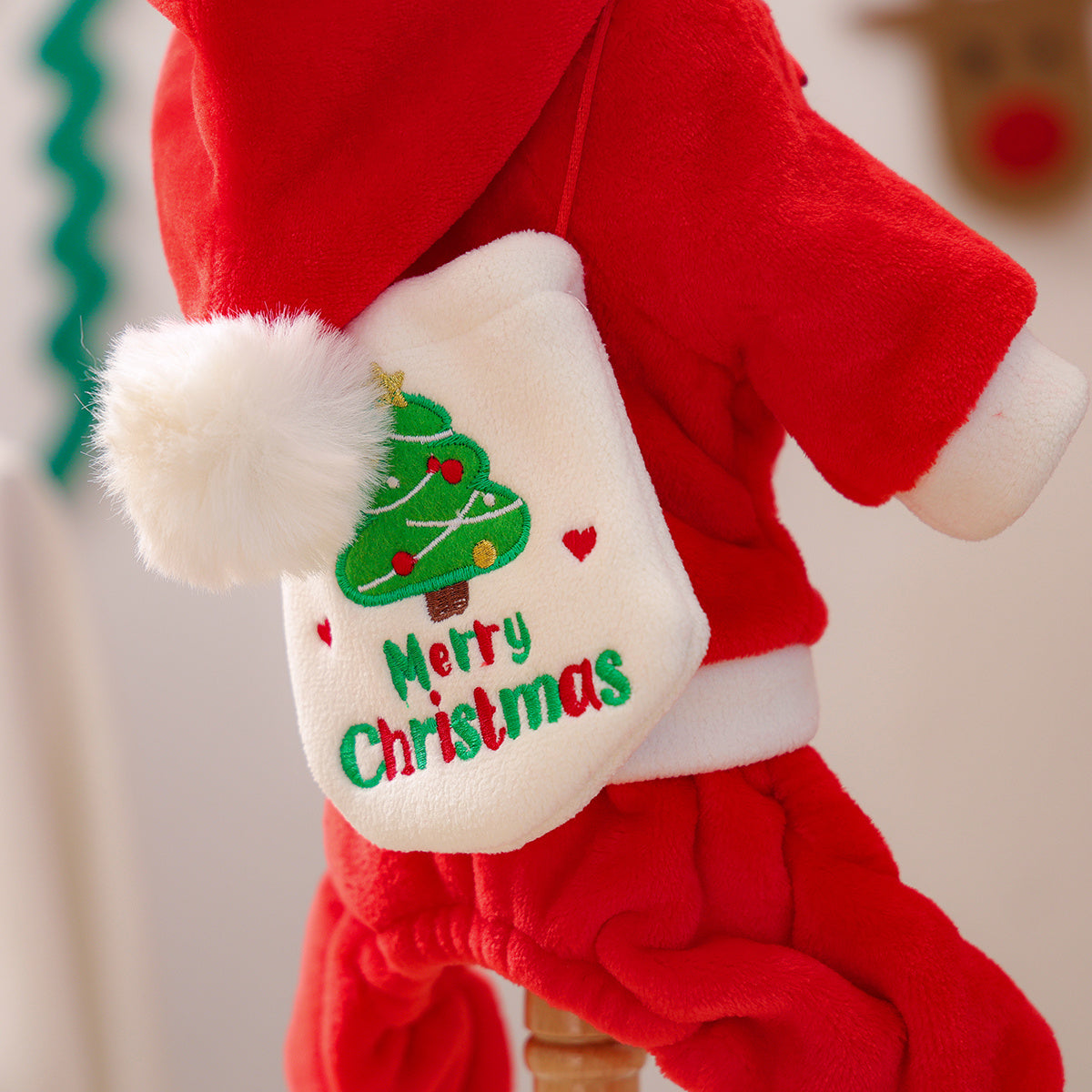 Christmas Pet Costume - Red Santa Warm Jumpsuit