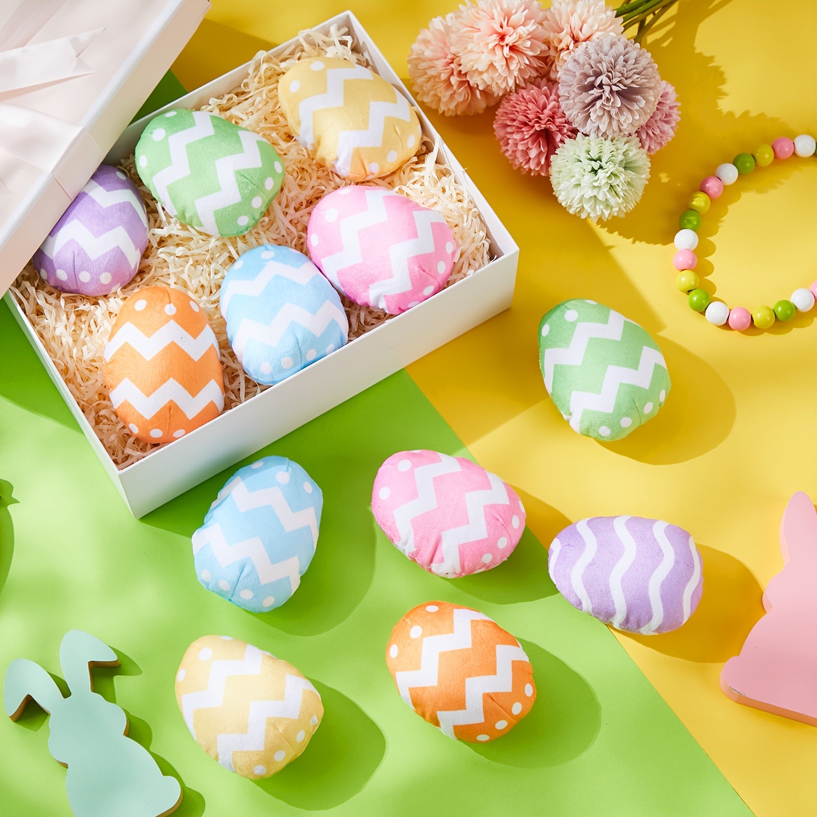 Easter Dog Toys - Squeaky Plush Eggs for Small Dogs