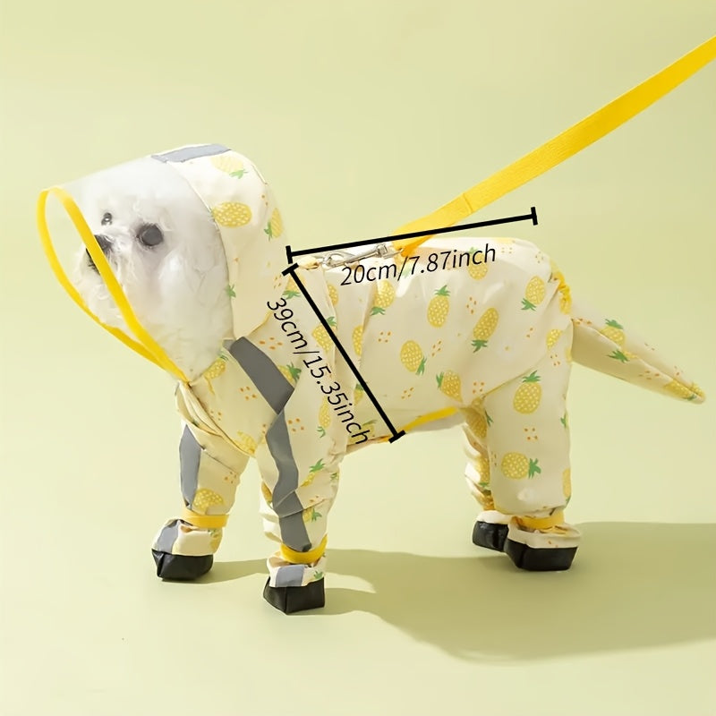 Dog Raincoat - Windproof Pet Rain Jacket with Reflective Strips