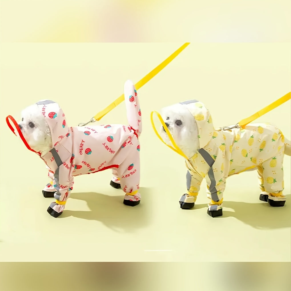 Dog Raincoat - Windproof Pet Rain Jacket with Reflective Strips