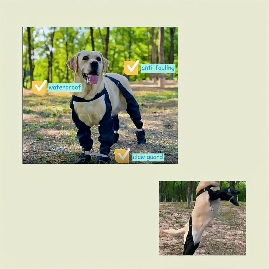 Waterproof Dog Boots Anti-Slip with Adjustable Straps