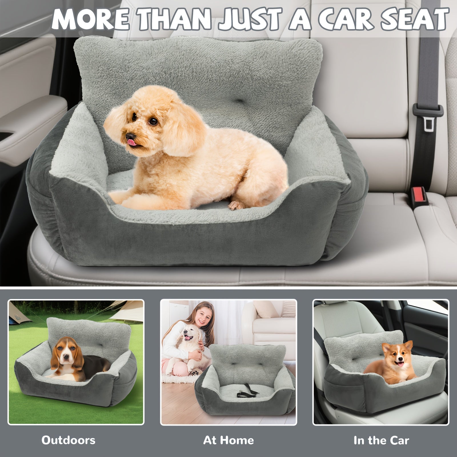 Dog Car Seat Booster - Secure Carrier for Small Dogs