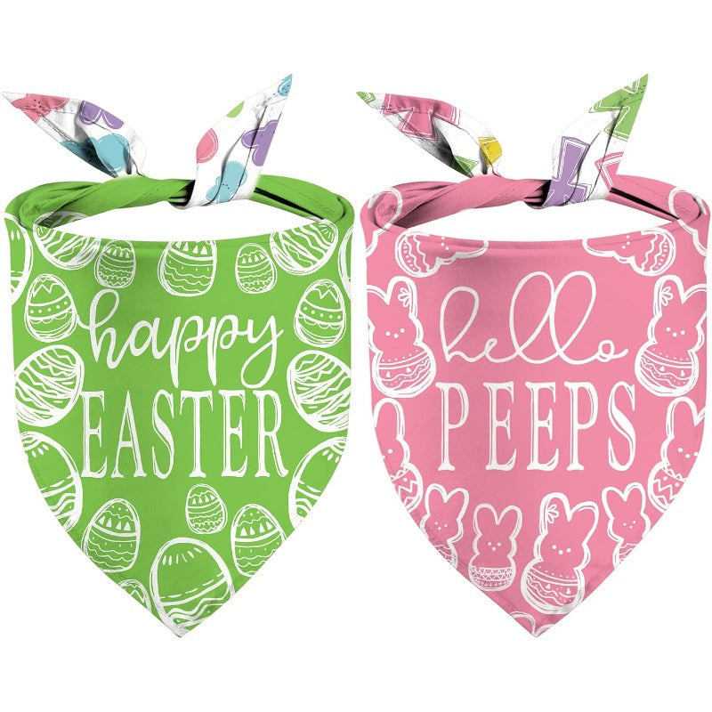 Easter Dog Bandanas - Adjustable with Easter Egg Patterns - Perfect...