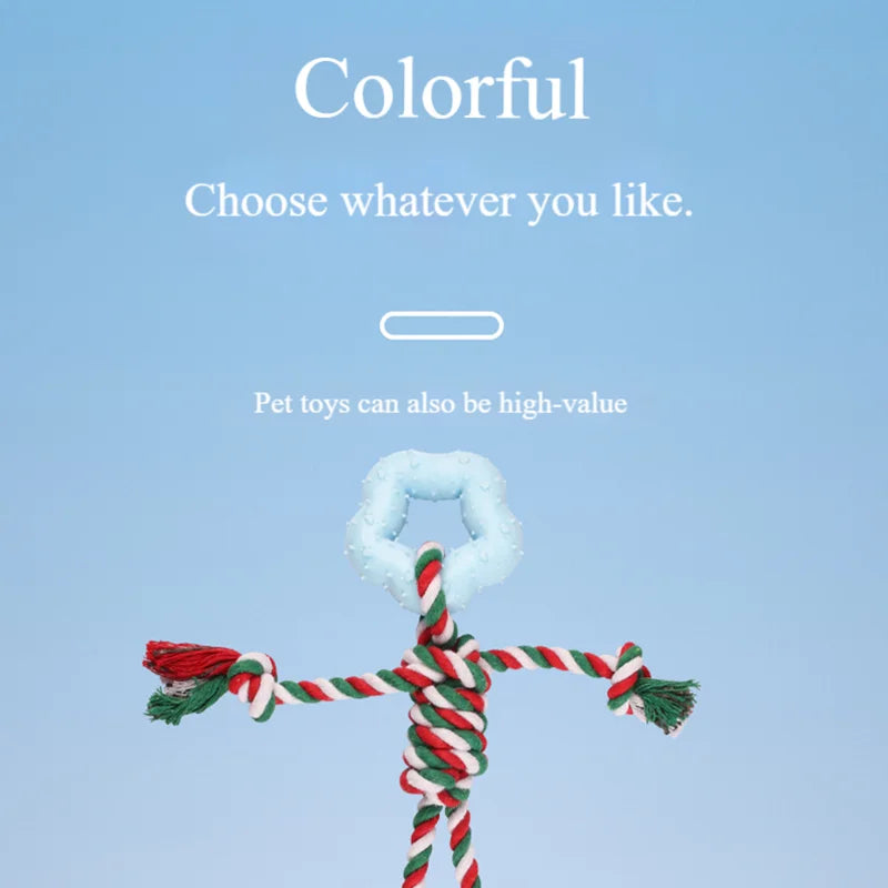 Easter Dog Chew Toys - Cotton Rope Toy with Heart Design