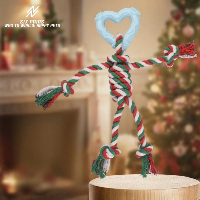 Easter Dog Chew Toys - Cotton Rope Toy with Heart Design