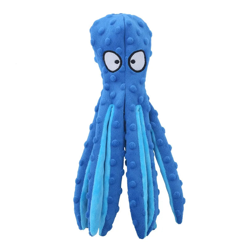 Plush Octopus Dog Toy – Bite Resistant, Squeaky & Interactive