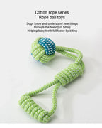 Interactive Cotton Rope Dog Toy – Mini Ball for Chewing & Cleaning