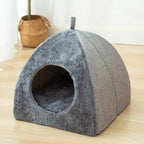 Heated Cat Bed – Self Warming Triangle Cat Cave for Indoor Pets