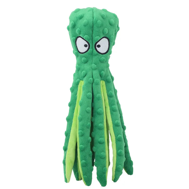 Plush Octopus Dog Toy – Bite Resistant, Squeaky & Interactive
