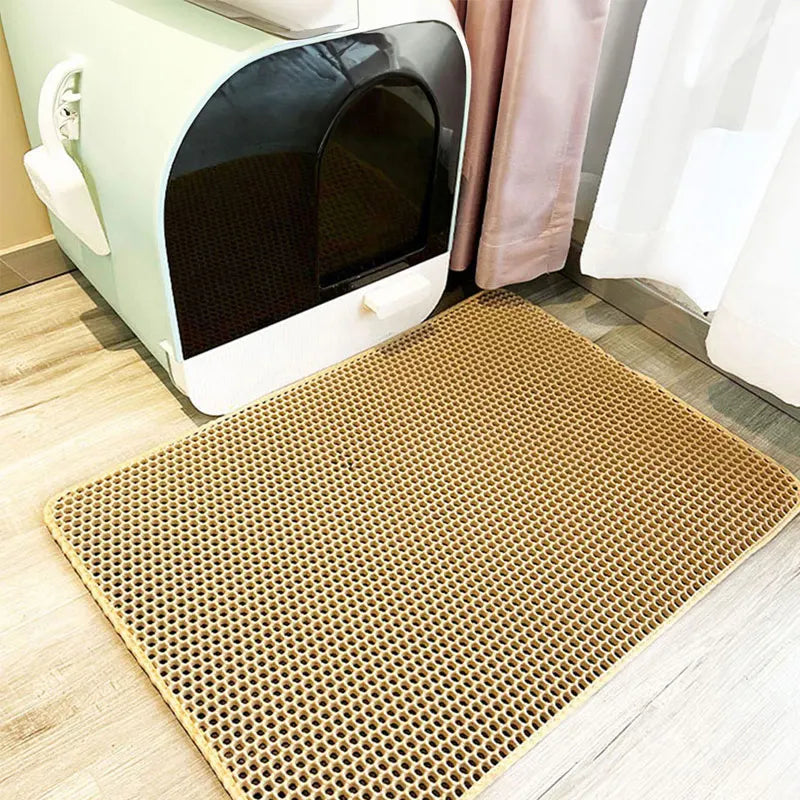 Waterproof Double Layer Cat Litter Mat – Trapping Pad for Easy Clean