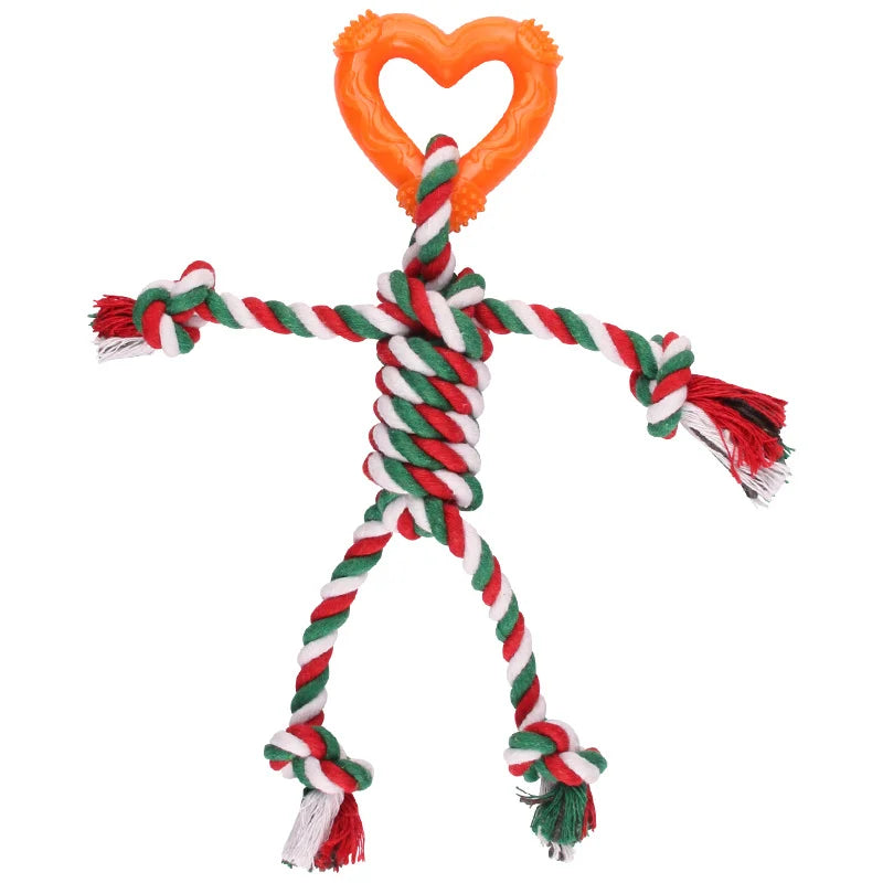 Easter Dog Chew Toys - Cotton Rope Toy with Heart Design