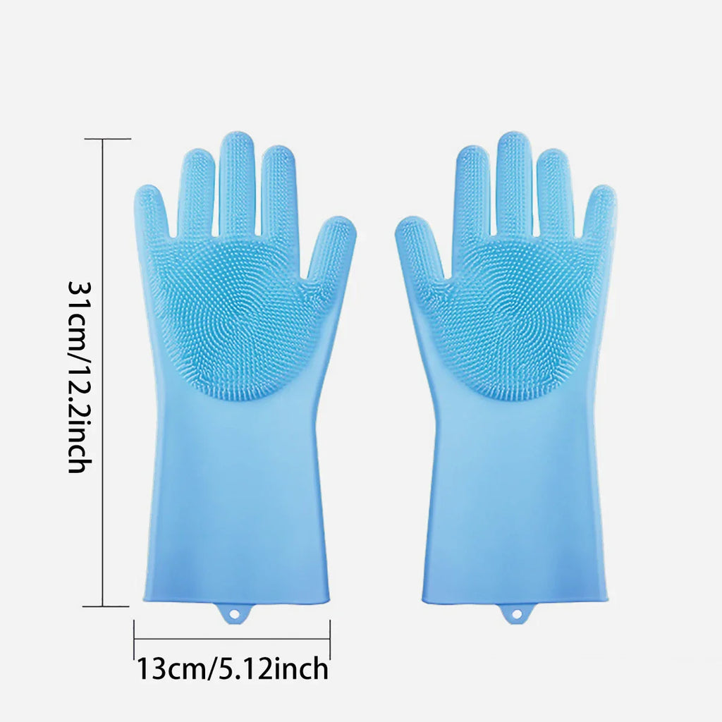 Pet Grooming Bath Gloves – Silicone Hair Remover & Scrubber
