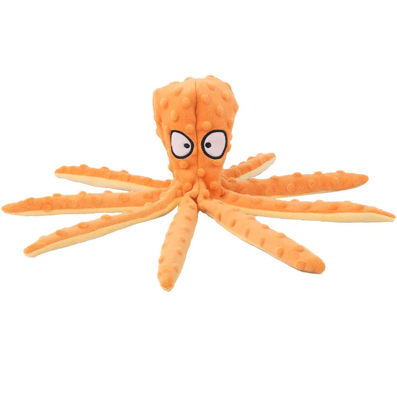Plush Octopus Dog Toy – Bite Resistant, Squeaky & Interactive