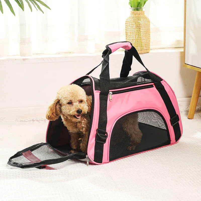 Portable Cat & Dog Carrier Bag – Foldable Breathable Travel Handbag