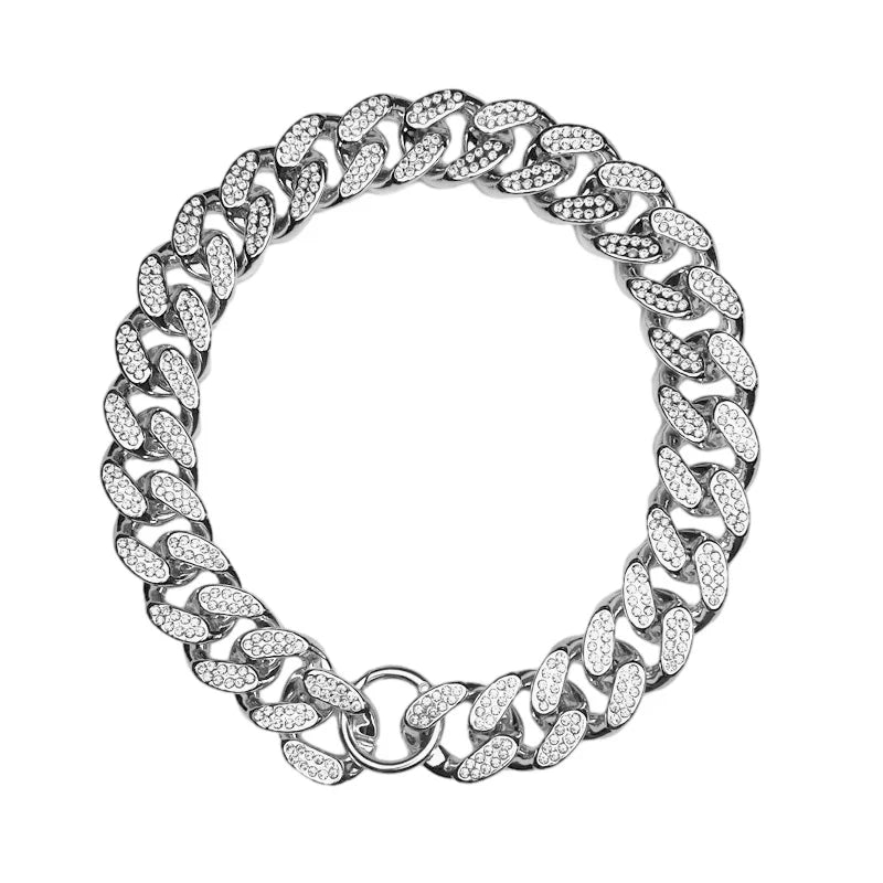 Cuban Link Dog Chain Collar – Sparkle Necklace for Stylish Pets