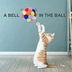 Cat Plush Bell Ball Toy – Colorful Woolen Self-Play Ball