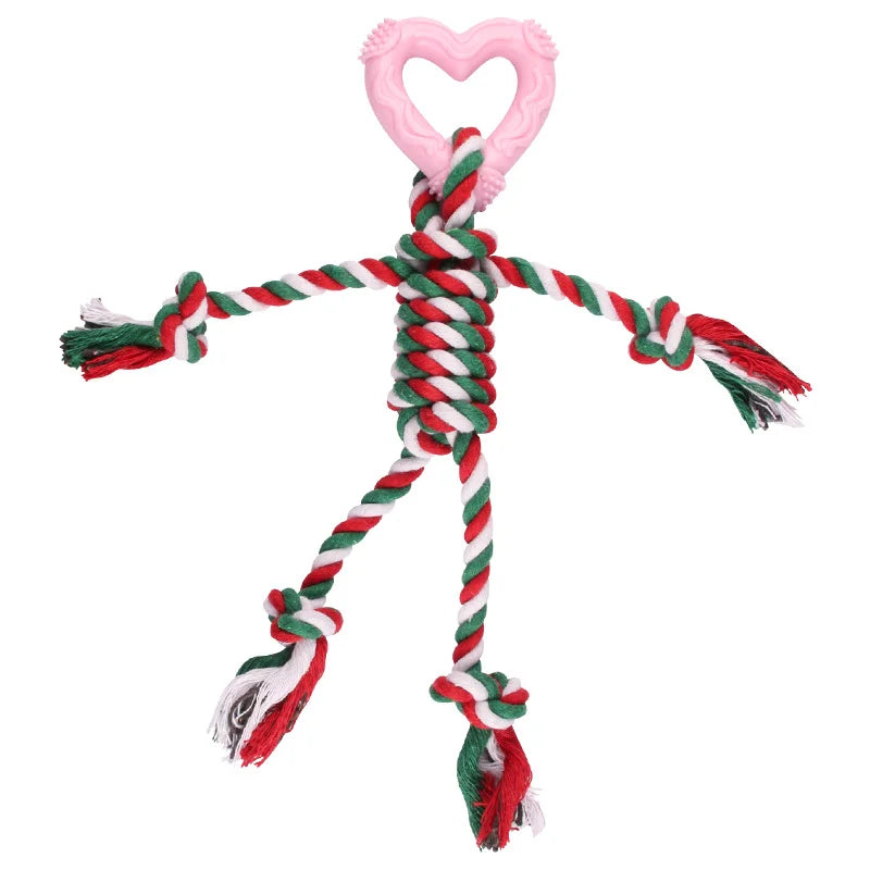 Easter Dog Chew Toys - Cotton Rope Toy with Heart Design
