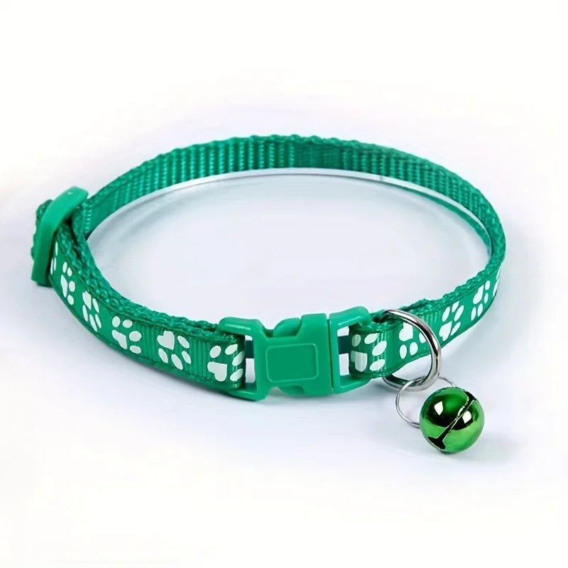 Colorful Adjustable Cat Collar with Bell