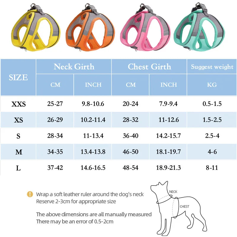 Adjustable Dog Harness & Leash Set for Small Dogs – Comfortable & Safe Walking Gear