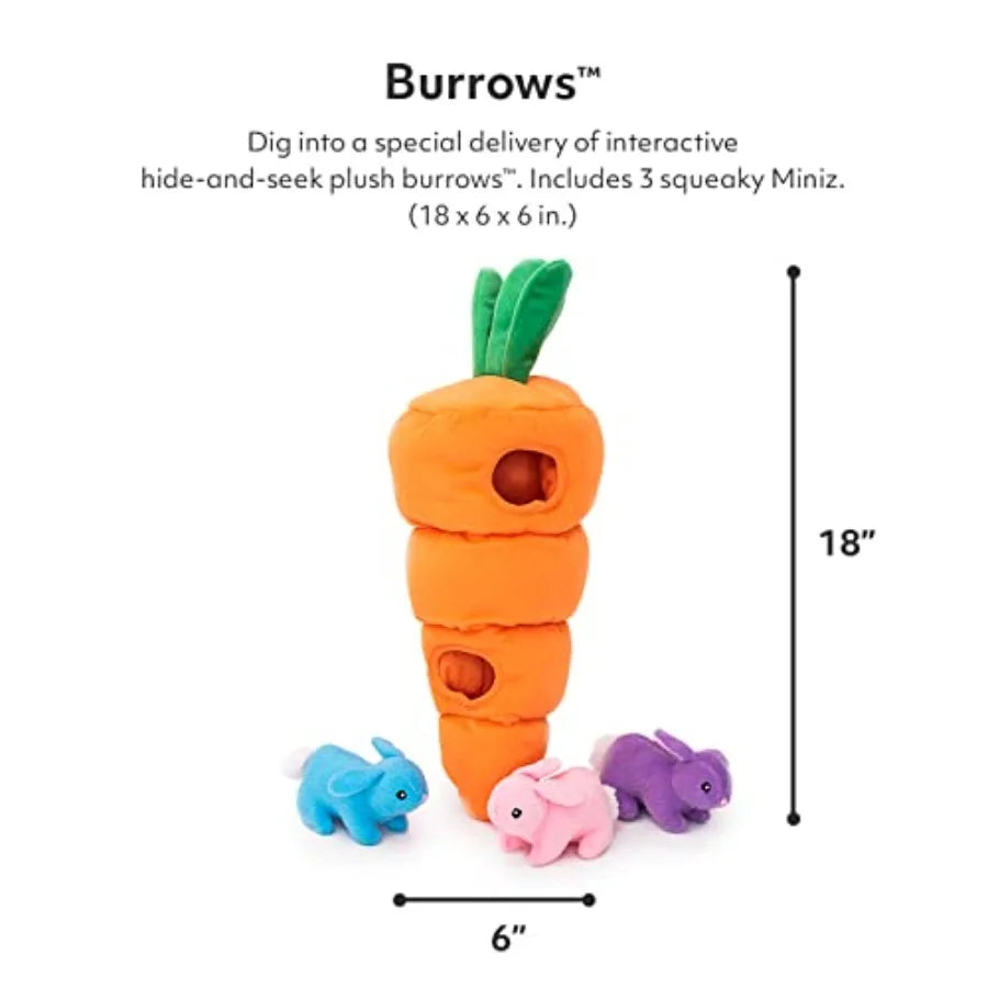 Easter Dog Toys - Squeaky Hide Seek Plush