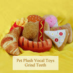 Plush Dog Toys – Squeaky Ice Cream, Fries & Hamburger Set
