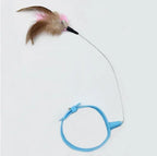 Adjustable Cat Collar Feather Teaser Toy with Bell