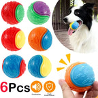 6Pcs Squeaky Dog Balls – Interactive Chew Toys for Dogs