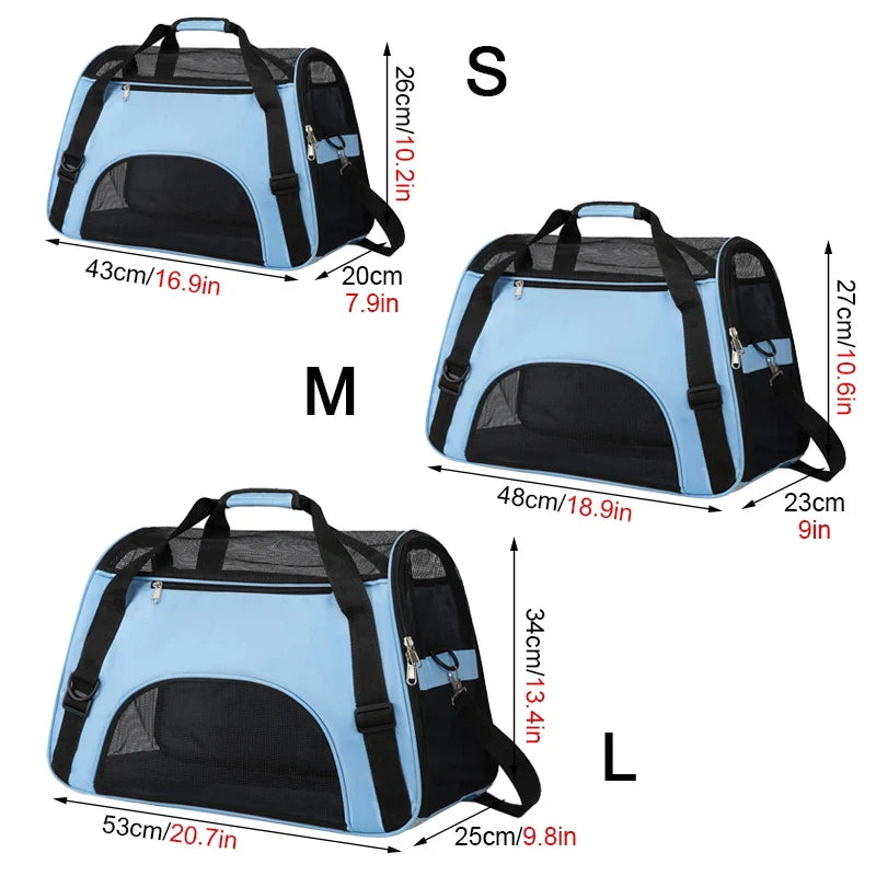 Portable Cat & Dog Carrier Bag – Foldable Breathable Travel Handbag