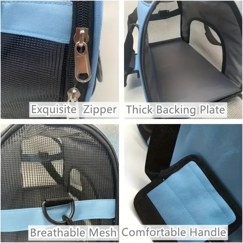Portable Dog & Cat Travel Carrier – Breathable Mesh Pet Handbag