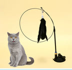 Cat Teaser Stick with Suction Cup – Long-Lasting Feather Wand Toy