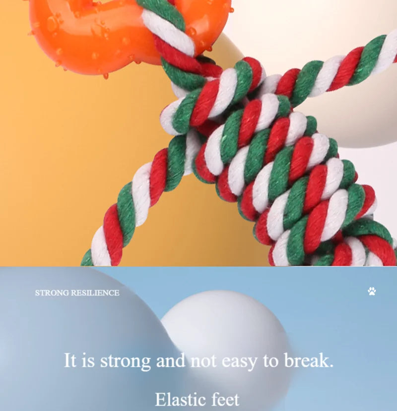 Easter Dog Chew Toys - Cotton Rope Toy with Heart Design