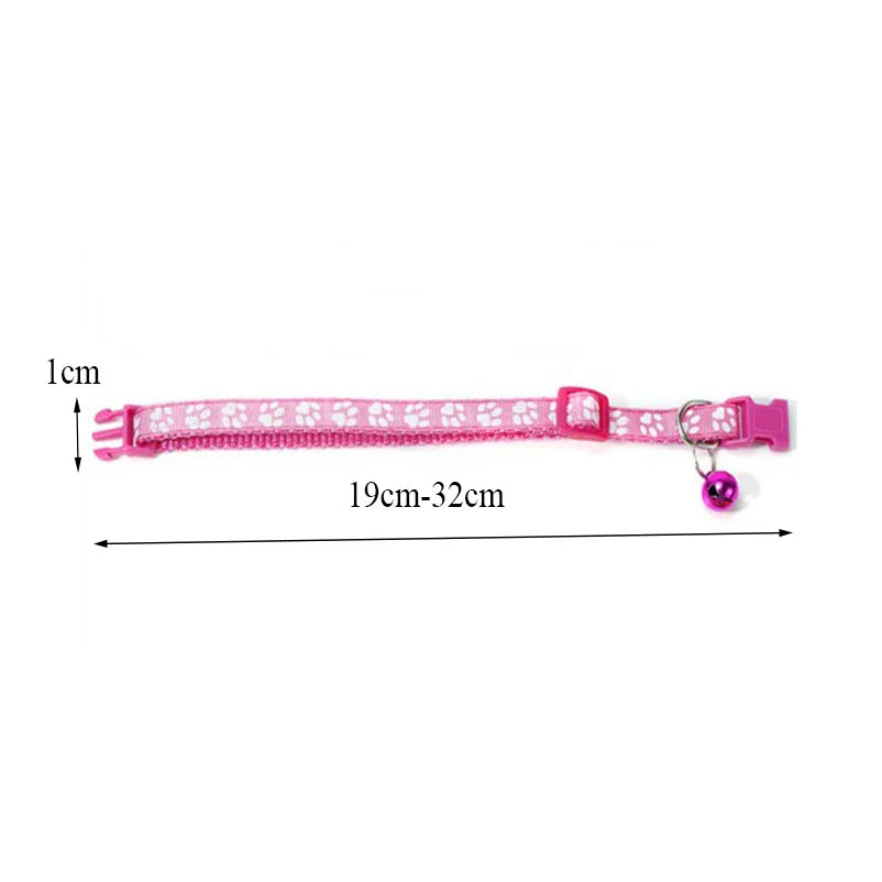 Colorful Adjustable Cat Collar with Bell