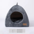 Heated Cat Bed – Self Warming Triangle Cat Cave for Indoor Pets