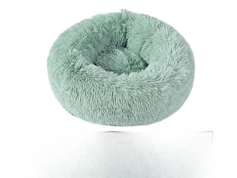 Plush Winter Cat & Dog Nest – Warm, Washable Round Pet Bed