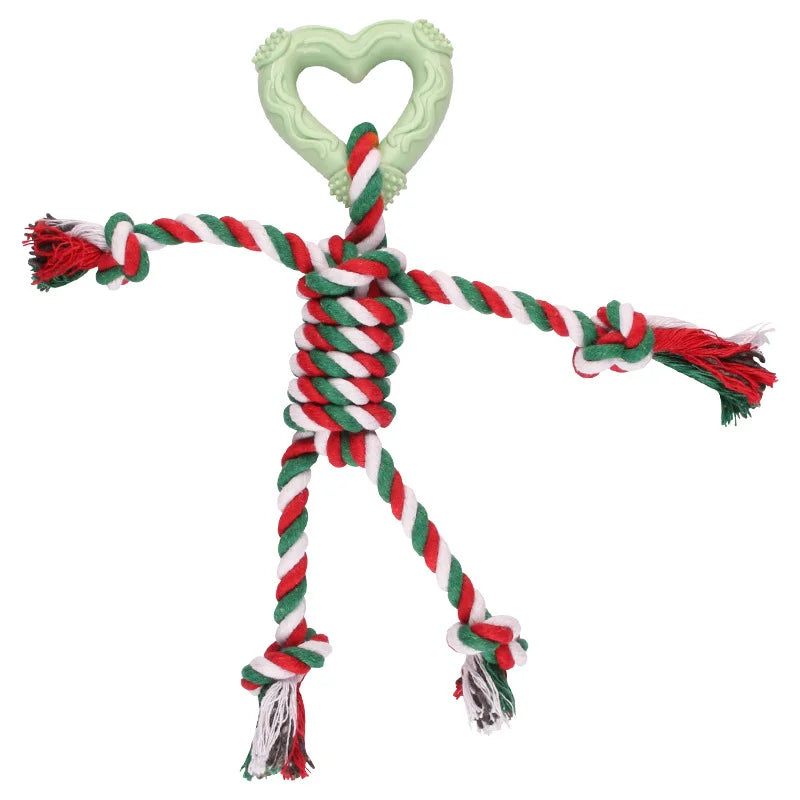 Easter Dog Chew Toys - Cotton Rope Toy with Heart Design