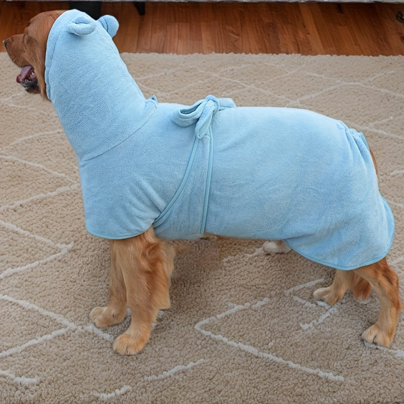Dog Bathrobe - Soft Absorbent Pet Robe with Hood