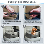 Dog Car Seat Booster - Secure Carrier for Small Dogs