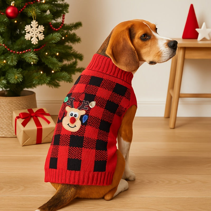 Dog Sweaters - Soft Warm Knit Reindeer Design