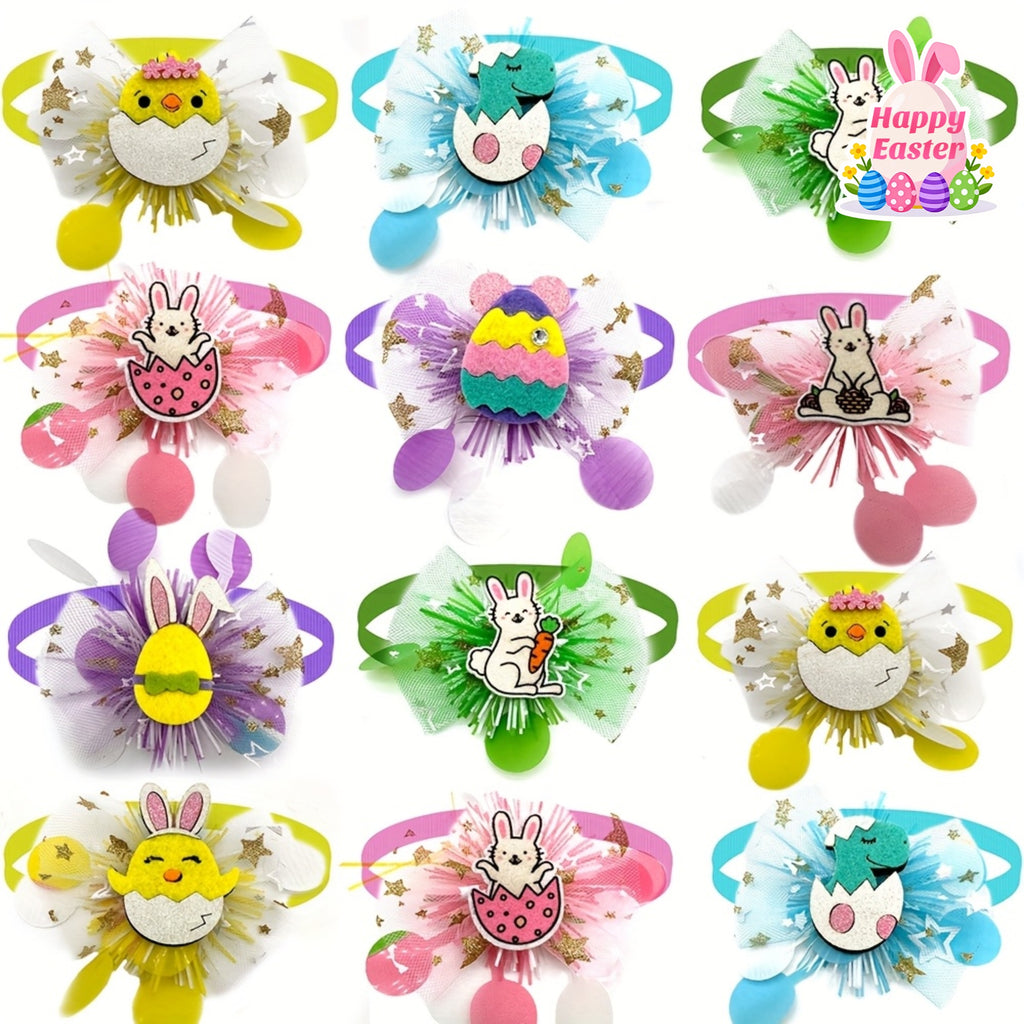 Easter Dog Bow Ties - Adjustable Small Dog Accessories