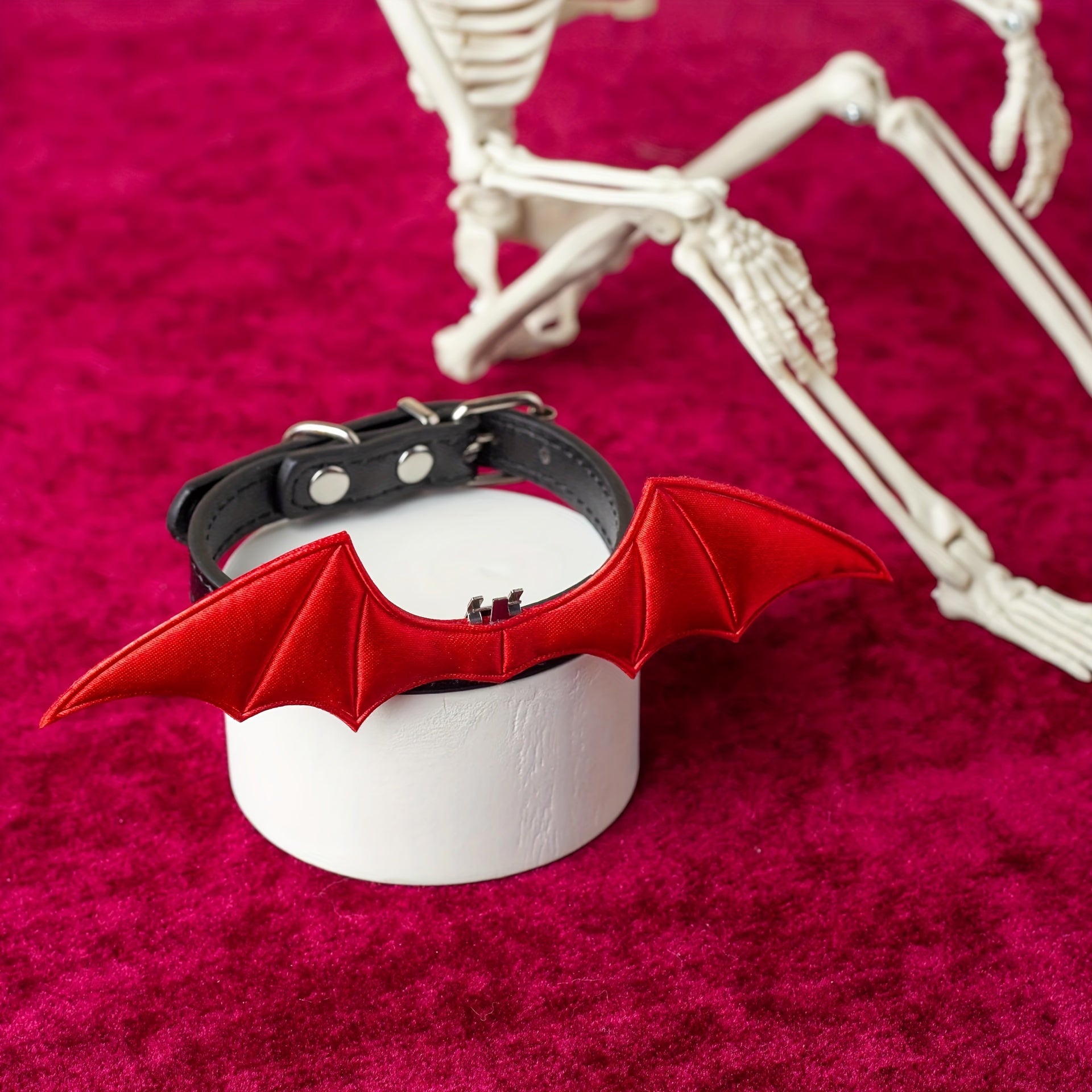 Halloween Pet Collar - Handcrafted Leather with Bell