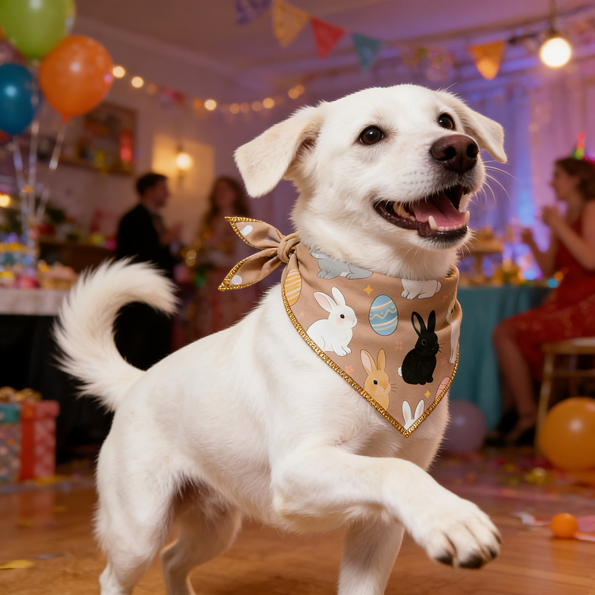 Easter Dog Scarf - Adjustable Triangular