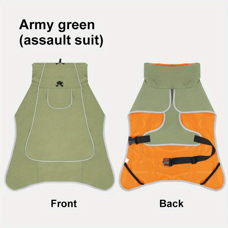Waterproof Dog Raincoat - Adjustable - Reflective Strips
