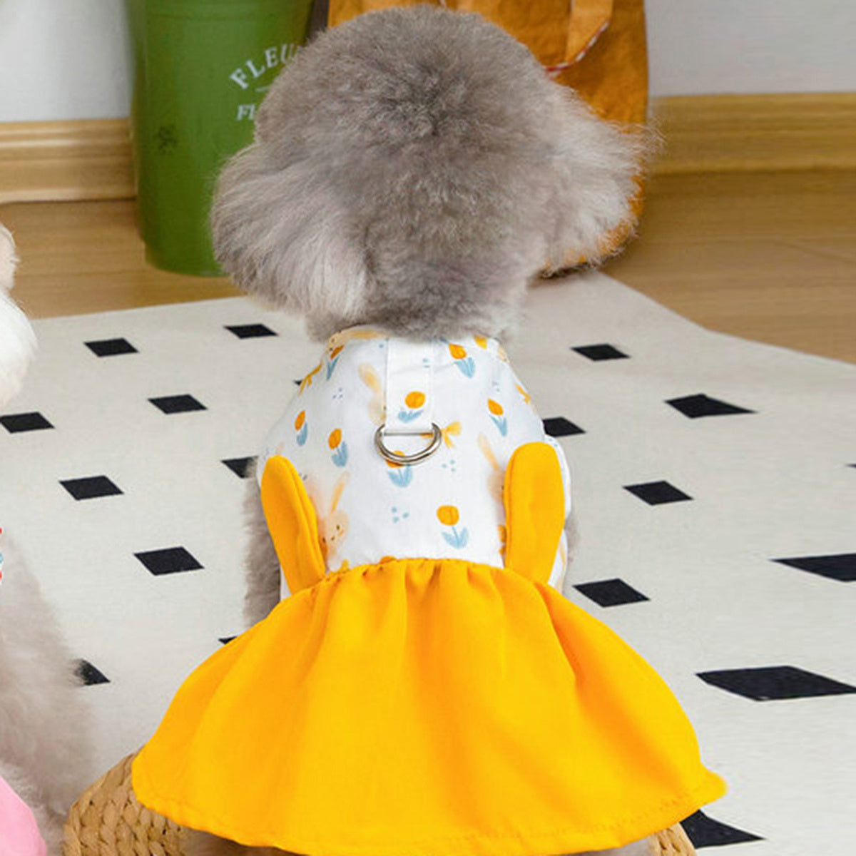 Easter Dog Clothes - Bunny Print Dress for Small Female Dogs