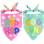 Easter Dog Bandanas - Adjustable Large Pet Scarves Bunny Patterns