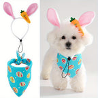2pcs Dog Easter Costumes Adorable Bunny Ears Headband Cute Dog Bandana Cats Photography Headbands Pet Costume Headwears